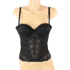 La Vie En Rose Black Lace Corset Bra